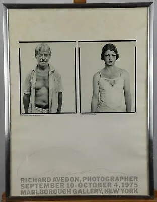 Vintage 1975 Richard Avedon Singed NYC Gallery Poster Willem De Kooning Rare • $395