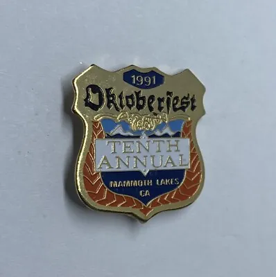 Oktoberfest 10th Annual 1991 Mammoth Lakes CA Lapel Pin (Z19) • $16.99