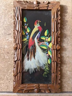$39.95 • Buy Vintage Mexican Aztec Feather Craft Hand Painted Art Bird Picture Wood Frame