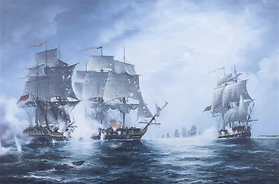 The Naval Battle Of Flamborough Head Painting Canvas Print 35  John Paul Jones • $105.79