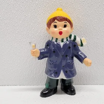 Vintage 1984 Carolite Musical Plastic Boy Caroler Figure Light Up Candle • $29.90