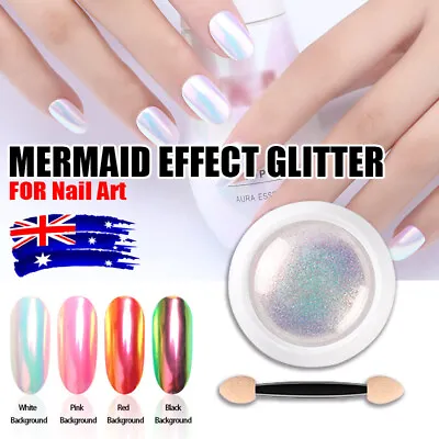 $5.85 • Buy Mermaid Effect Chrome Pearl Shell Powder Glitter Dust Shimmer Pigment Nail Art