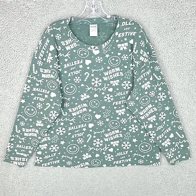 Victorias Secret Top Womens Extra Large Green Sleepwear Pajama Warm Wishes • $13.60