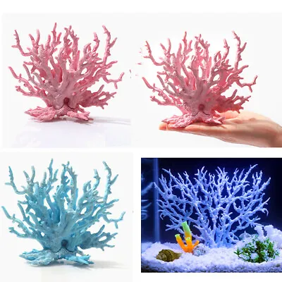 Artificial Fake Coral Fish Tank Ornament Plant Aquarium Decoration Landscape • £4.29