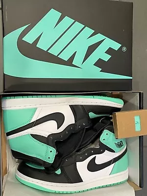 SHIP NOW Sz 5Y-13 Nike Air Jordan 1 Retro High OG Green Glow White DZ5485-130 • $150