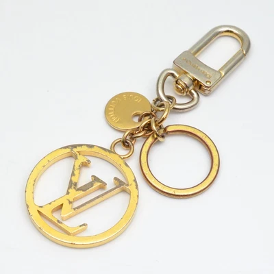 $92 • Buy AUTHENTIC LOUIS VUITTON Bag Charm LV Circle M68000 Key Ring LV Signature Used