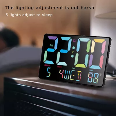 9.8  Large Digital LED Calendar Clock Wall Desk Clock With Calendar Temperature • $15.98