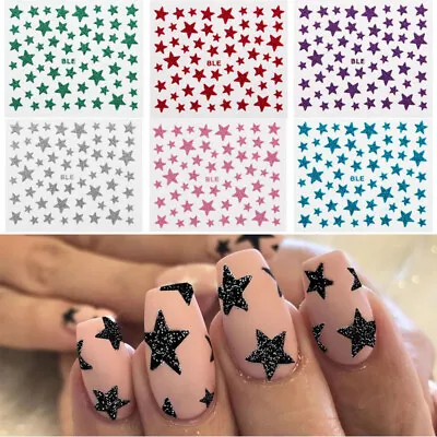 3D Nail Stickers Glitter Star Manicure DIY Decal Nail Slider Nail Art Decoration • $0.85