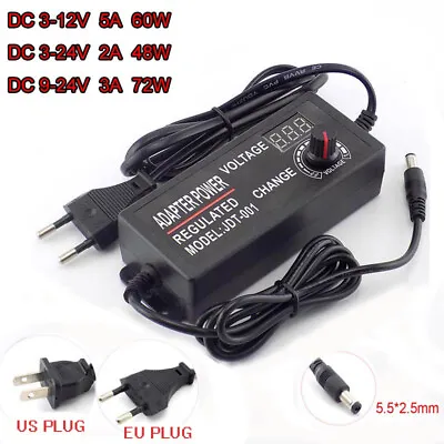 Variable Adjustable Voltage 3-12V 3-24V 9-24V AC/DC Power Supply Adapter Display • $8.29