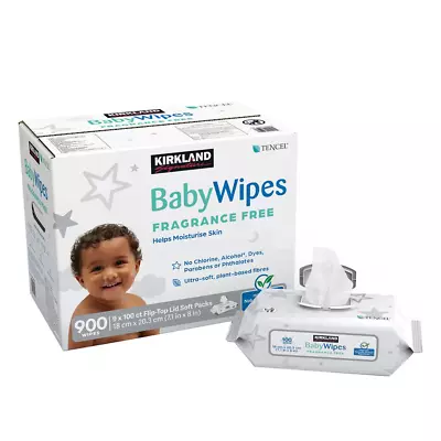 Kirkland Signature Unscented Tencel Baby Wipes Ultra Soft Bulk 9 X 100ct Pack • $50.99