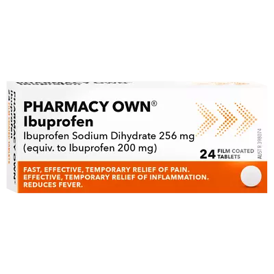 Pharmacy Own Ibuprofen 24 Tablets Fast Relief Pain Inflammation Reduce Fever • $15.20