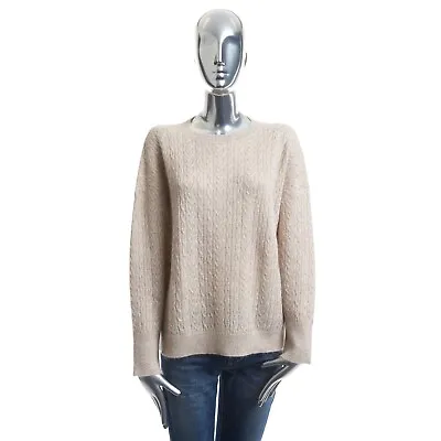 BRUNELLO CUCINELLI 1995$ Sparkling Beige Sweater - Off Shoulder Fit Mohair Wool • $1090