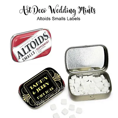 Art Deco Wedding Favors Gatsby 20s Style Mini Altoid Tin Stickers 48 Labels   • $25.95