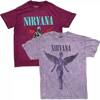 Nirvana Official Merchdise Utero Angel Distressed Vintage Acid Wash Tee T-Shirt • $18.50