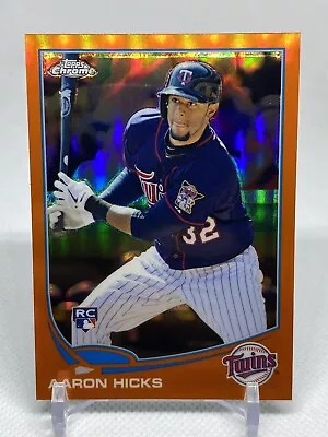 Aaron Hicks 2013 Topps Chrome Rookie RC Orange Refractor SP #179 Twins • $1.75