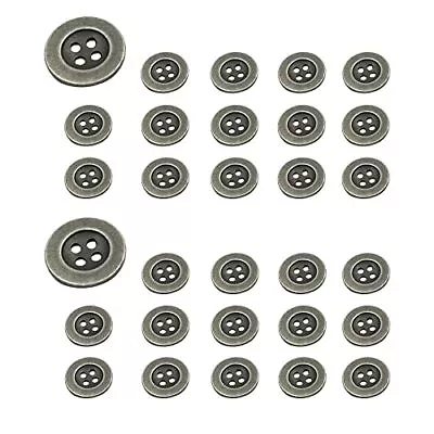 HONGLINSONG 30 Pcs Sewing Buttons Vintage Style Metal Buttons 4 Holes Shirt B... • $12.19