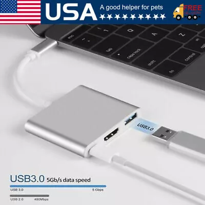 USB-C Type C HDMI Adapter Cable Converter Hub For Macbook Android Phone HDTV TV • $6.69