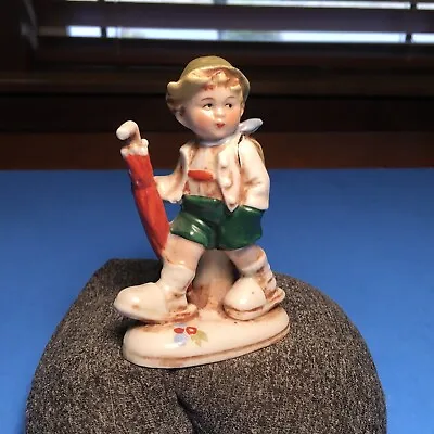 $9.95 • Buy Vintage Hummel Style Ceramic Boy With Umbrella Figure Made In Germany