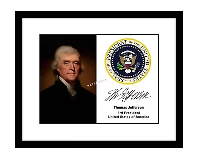 Thomas Jefferson 8x10 Signed Photo US President Seal Autographed History Print • $11.99