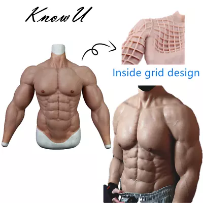 KnowU Upgrade Muscle Suit Silicone Fake Muscle Chest For Cosplay Stronger • £468