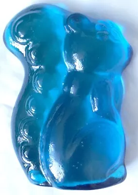 Beautiful Vintage Bluenique Viking Glass Blue Squirrel Paperweight  LQQK • $15.99