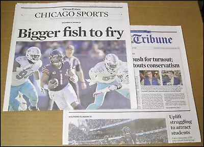 11/7/2022 Chicago Tribune Justin Fields Record Rushing Game Bears Vs Dolphins • $15.99