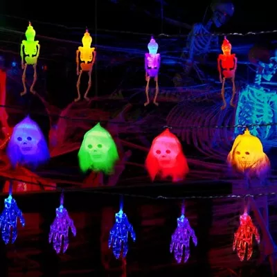 3PCS Halloween Party LED Skeleton Ghost String Lights Up Hanging Decoration • $19.37