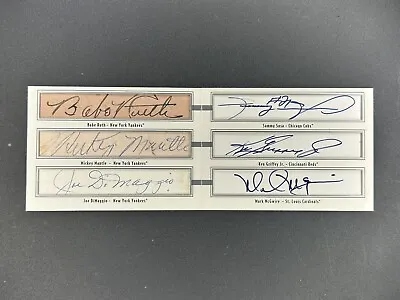 2002 SP Authentic 1/1 6 Way Auto Babe Ruth Mantle DiMaggio McGwire Sosa Griffey • $49999