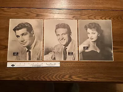 3-8” X 10” Black/White Photo Copies  URSULA THIESS GENE BARRY ROBERT STACK • $5