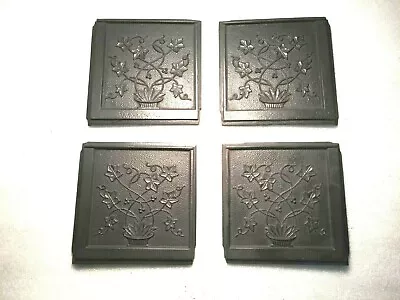 Set Of 4 Urn And Floral Low Relief Antique Stove Doors • $54.99