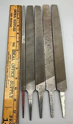 5 Vtg 10” Metal Files Heller Nicholson Grobet Simonds Half-Round 4 Side Flat Lot • $25.99