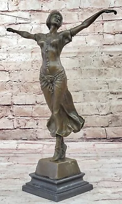 Hot Cast Bronze Art Decor Egyptian Dancer Figure On Marble Base D.H. Chiparus • £126.07