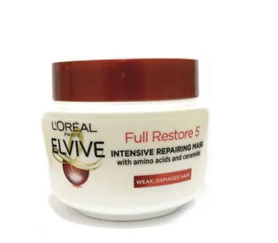 L'Oreal Elvive Full Restore 5 Intensive Repairing Mask Dry Damaged Hair 300ml • £13.99