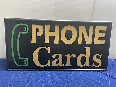 Retro Phone Cards Lighted Display Sign Vintage Light Signs Box Maxx 30”x 15” • $66