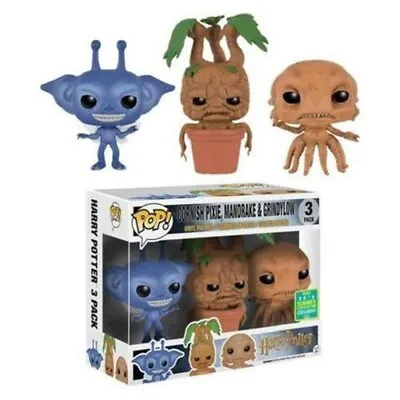 Funko Pop Vinyl Harry Potter (3 Pack) Cornish Pixie Mandrake Grindylow SDCC 2016 • $229.95