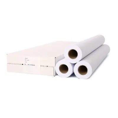 Plotter Cad Paper Rolls 80gsm Uncoated 610mm X 50M White Ref 97003422 Pack 3 • £46.75