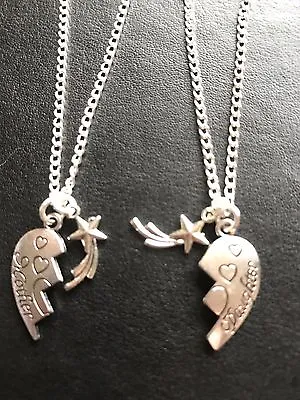 £4.99 • Buy 2 MOTHER DAUGHTER NECKLACE With Wishing Star Charm Mothers Day Present  Gift Bag