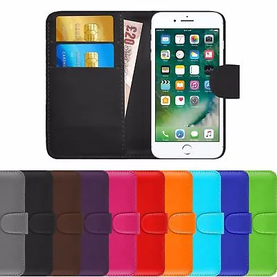 Flip Wallet Leather Cover Case For Apple IPhone 4S 5 5S SE 6 6S 7 & Plus Models • £4.45