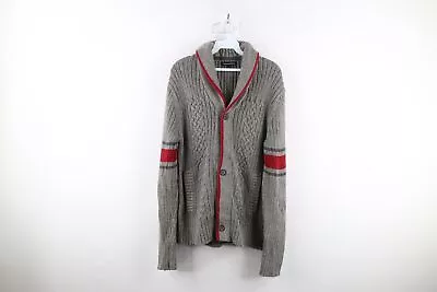 Banana Republic Mens Large Heavyweight Cable Knit Fisherman Cardigan Sweater • $44.95