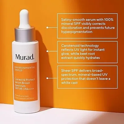 Murad Environmental Shield Correct & Protect Serum SPF45  PA++++ 1 Fl Oz Ex 7/24 • $23.99