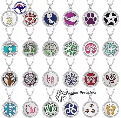 Aromatherapy Necklace Diffuser Pendant Essential Oils Locket Plus 10 Pads • $10.39