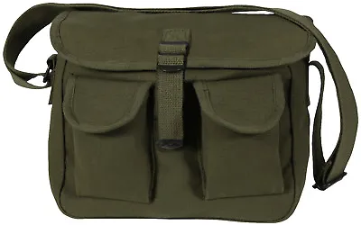 $14.99 • Buy Olive Drab 2 Pocket Canvas Military Ammo Carry Shoulder Bag