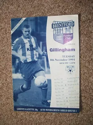 BRENTFORD V GILLINGHAM...1994 AUTO WINDSCREENS SHIELD • £0.90