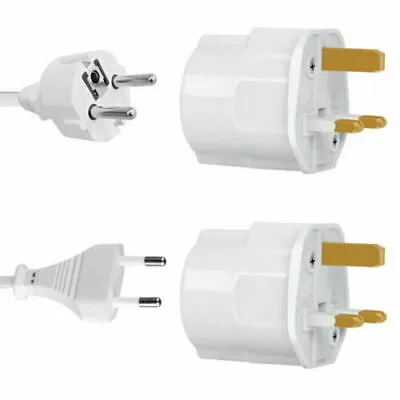 £5.99 • Buy 2-Pin To 3-Pin UK Schuko Adapter Plug Socket Converter EU European Euro Europe