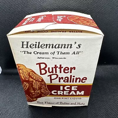 Vintage Heilemanns Butter Praline Ice Cream Container 1 Pint  • $10