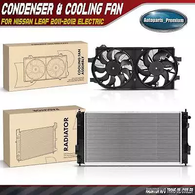 2x New Radiator & Dual Cooling Fan Assembly Kit For Nissan LEAF 11-12 Electric • $204.99