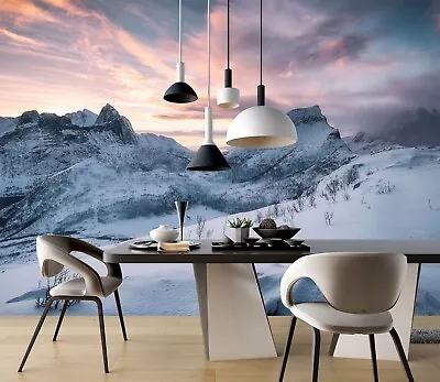 3D Snow Mountain K5496 Wallpaper Mural Self-adhesive Removable Sticker Luna • $48.25