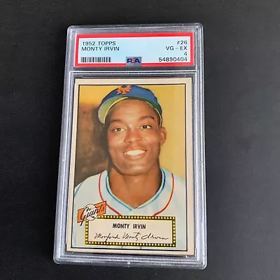 1952 Topps #26 Monte Irvin PSA 4 (Red Back) HOF New York Giants Baseball Card • $185