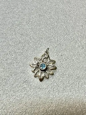 Hagit Gorali ISREAL Sterling Silver .925 Blue Topaz Flower Pendant  • $75