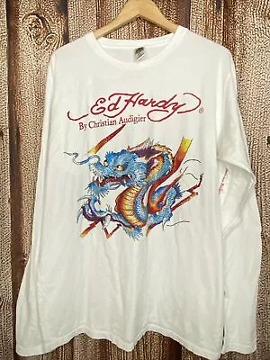 Ed Hardy By Christian Audigier Long Sleeve T-Shirt Size XL Vintage Y2K Dragon • $62.99